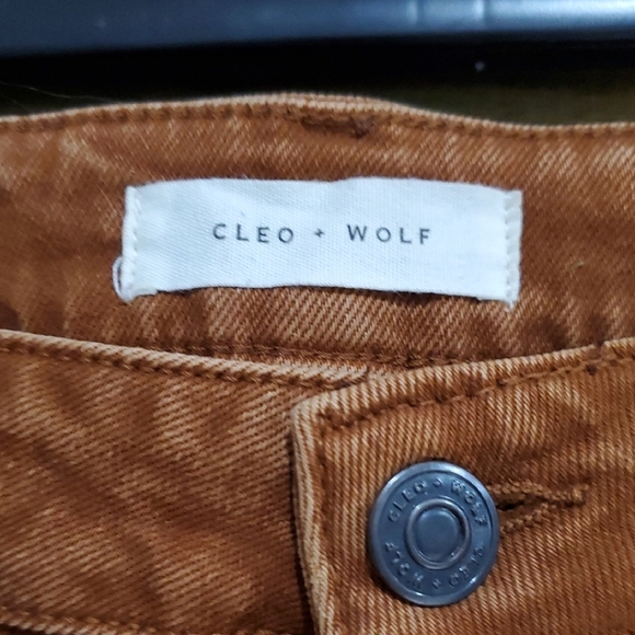 Women's Cleo + Wolf Orange Rust Buttonfly Denim Jeans W 26 L 32 - Picture 2 of 8
